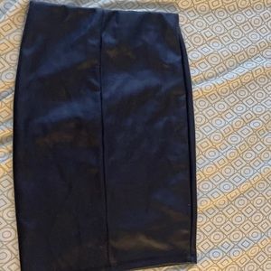Agnes faux leather skirt navy
